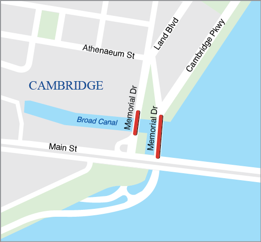 CAMBRIDGE: BRIDGE REPLACEMENT, FIRST STREET BRIDGE AND LAND BOULEVARD BRIDGE/BROAD CANAL BRIDGE